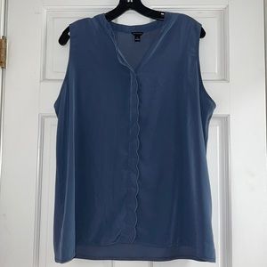 Ann Taylor deep blue colored sleeveless top size XL
